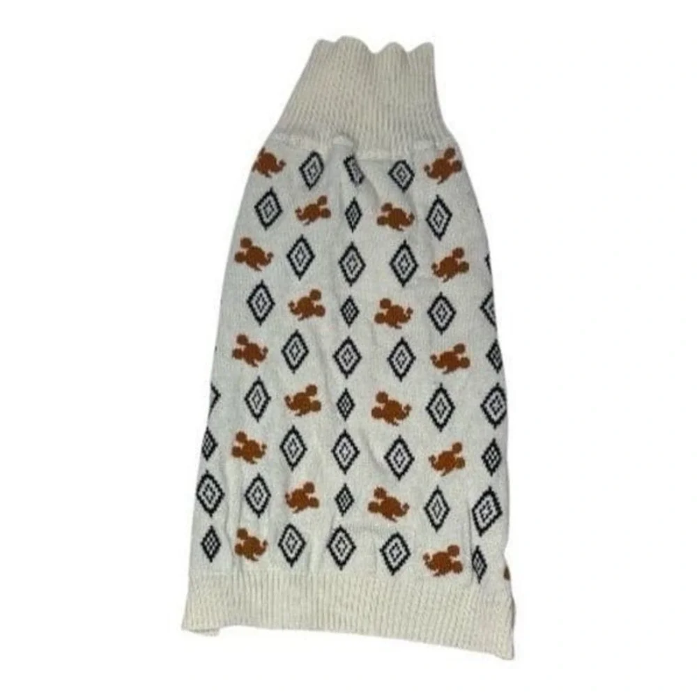 Disney Cream and Brown Chewy Mickey Mouse Southwest Pattern Cozy Sweater. Sz XXL